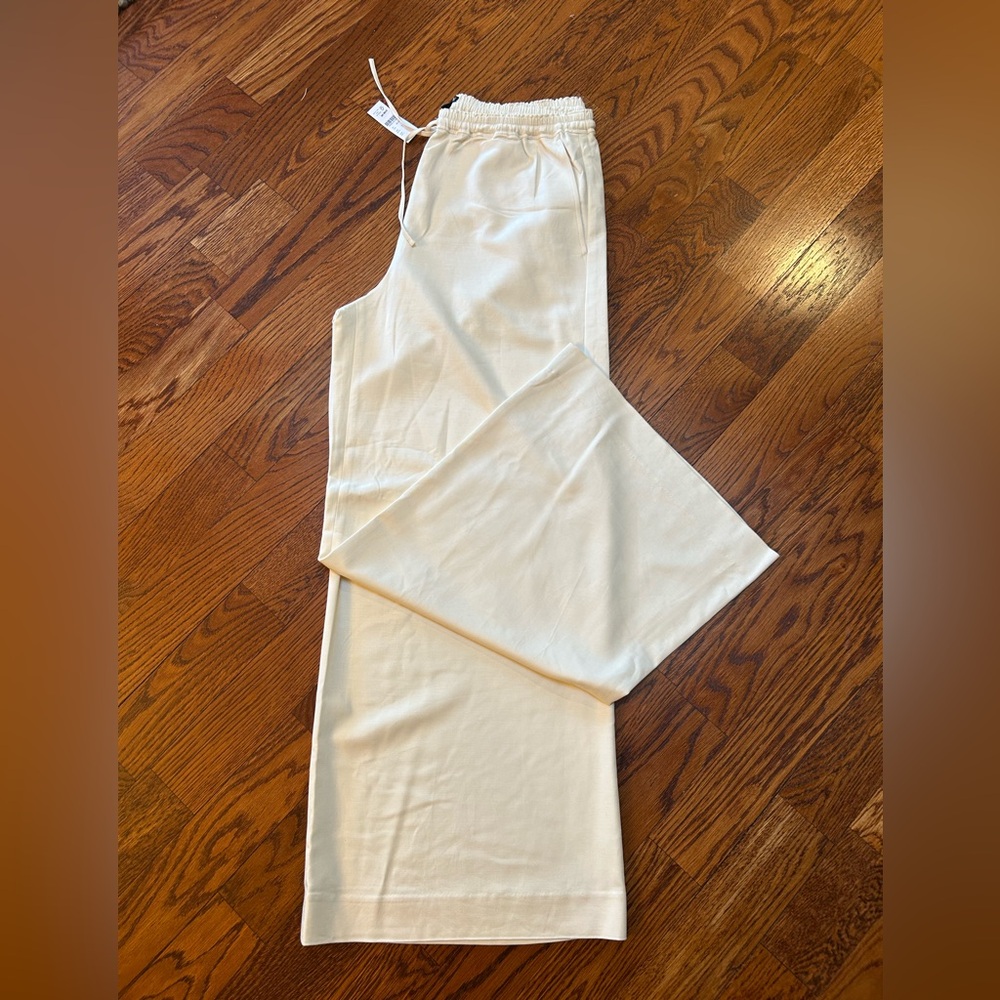 J. Crew Stratus City Twill Wide-Leg Elastic Waist Pants